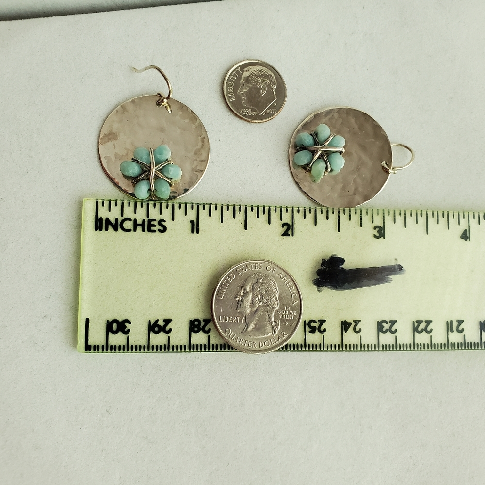 Silpada Sterling 925 Quartzite Flower Blossom Disc Earrings - Picture 5 of 7